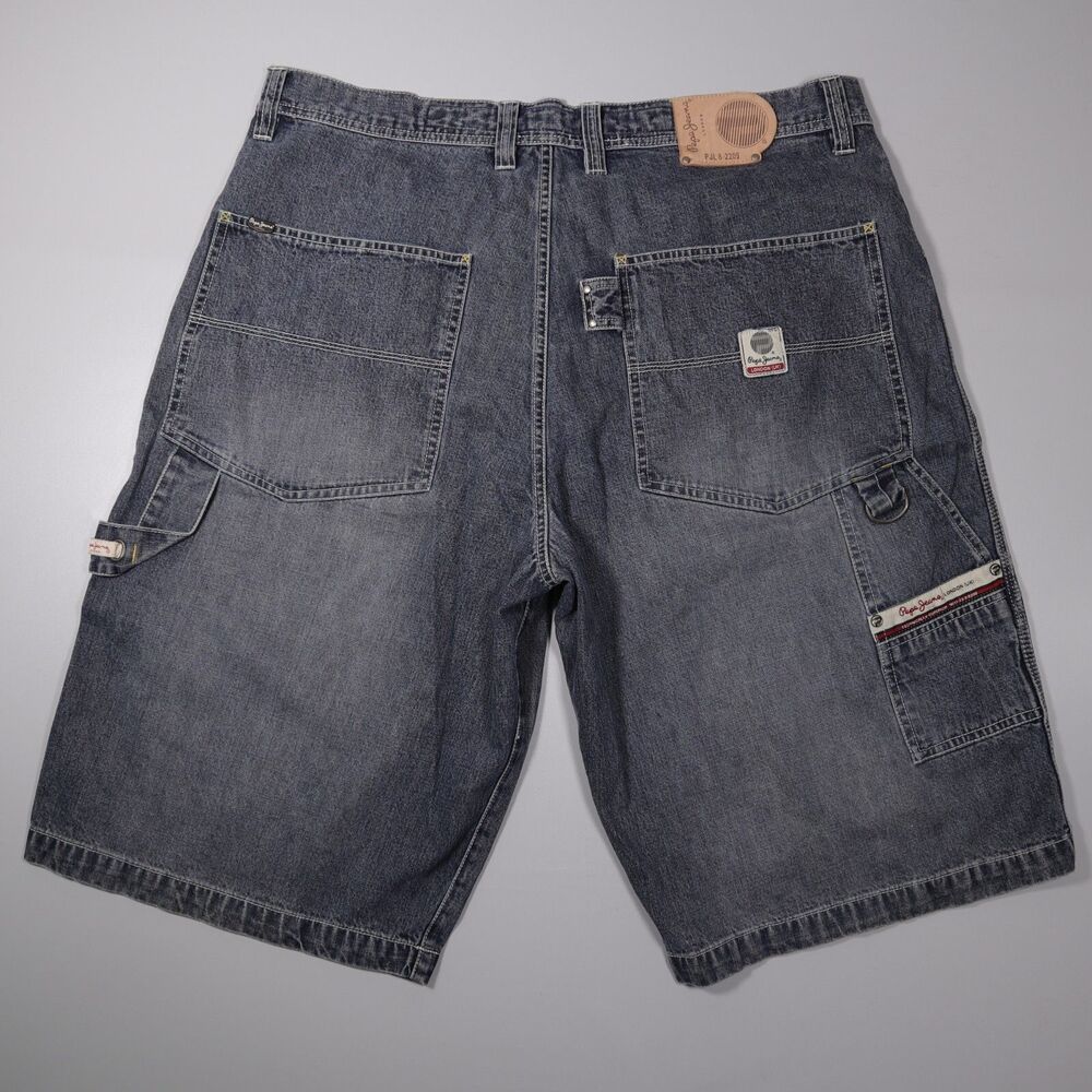 Pepe Jeans London Denim Shorts Hip Hop 90's Style Baggy Cotton Men's Size 40